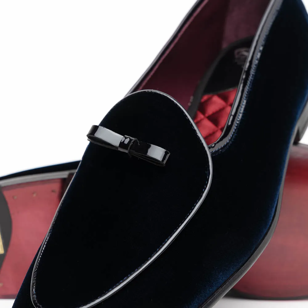 10-120-NVY ARCO Velvet Tuxedo Shoe, Navy