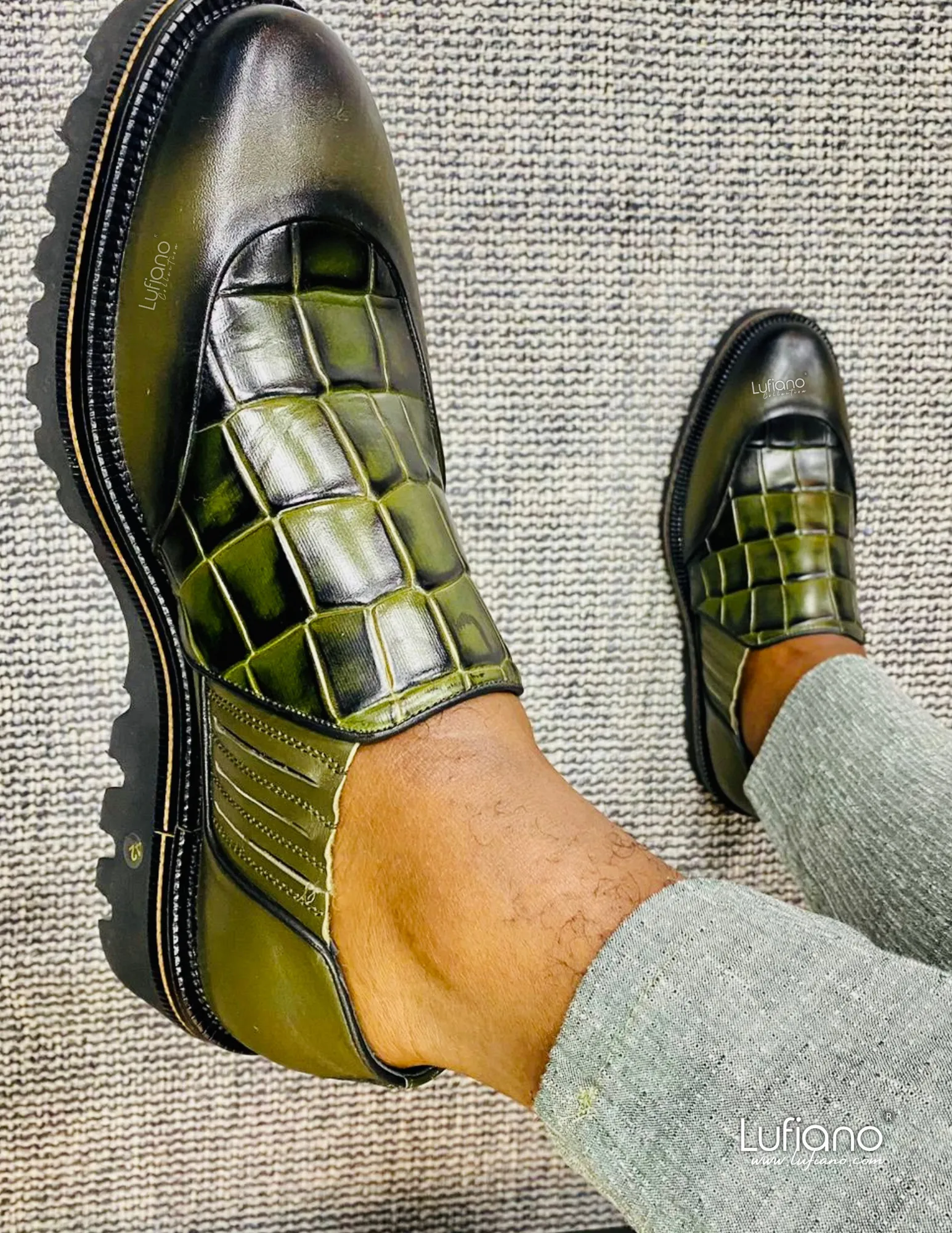 147  Lufiano Slip On: Olive