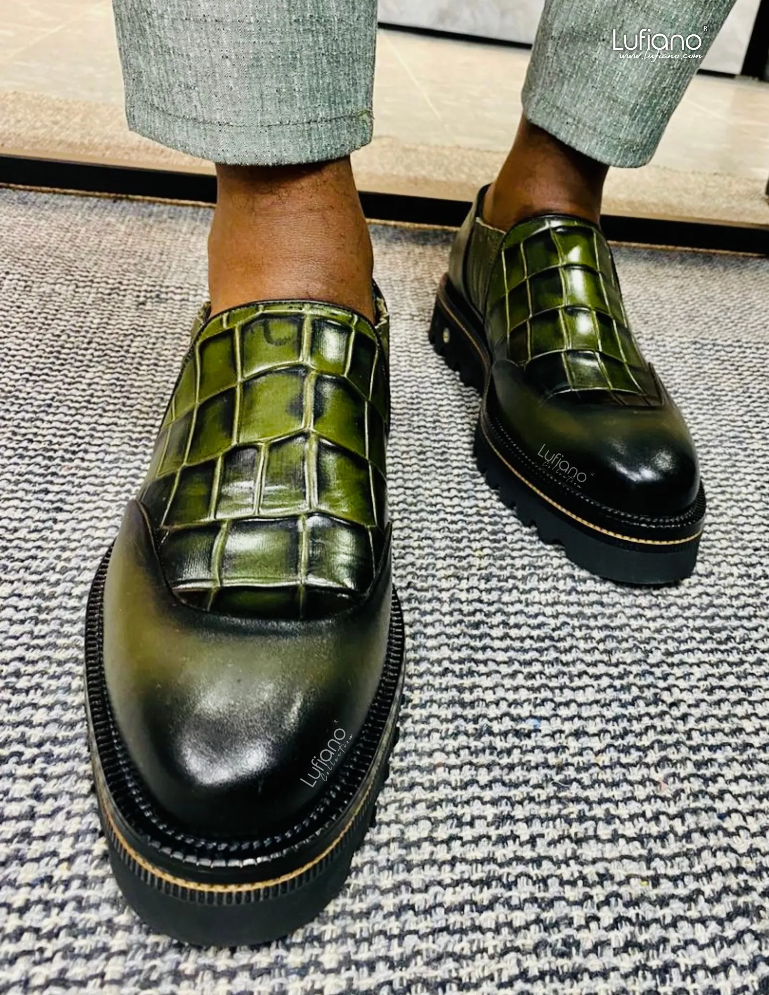 147  Lufiano Slip On: Olive