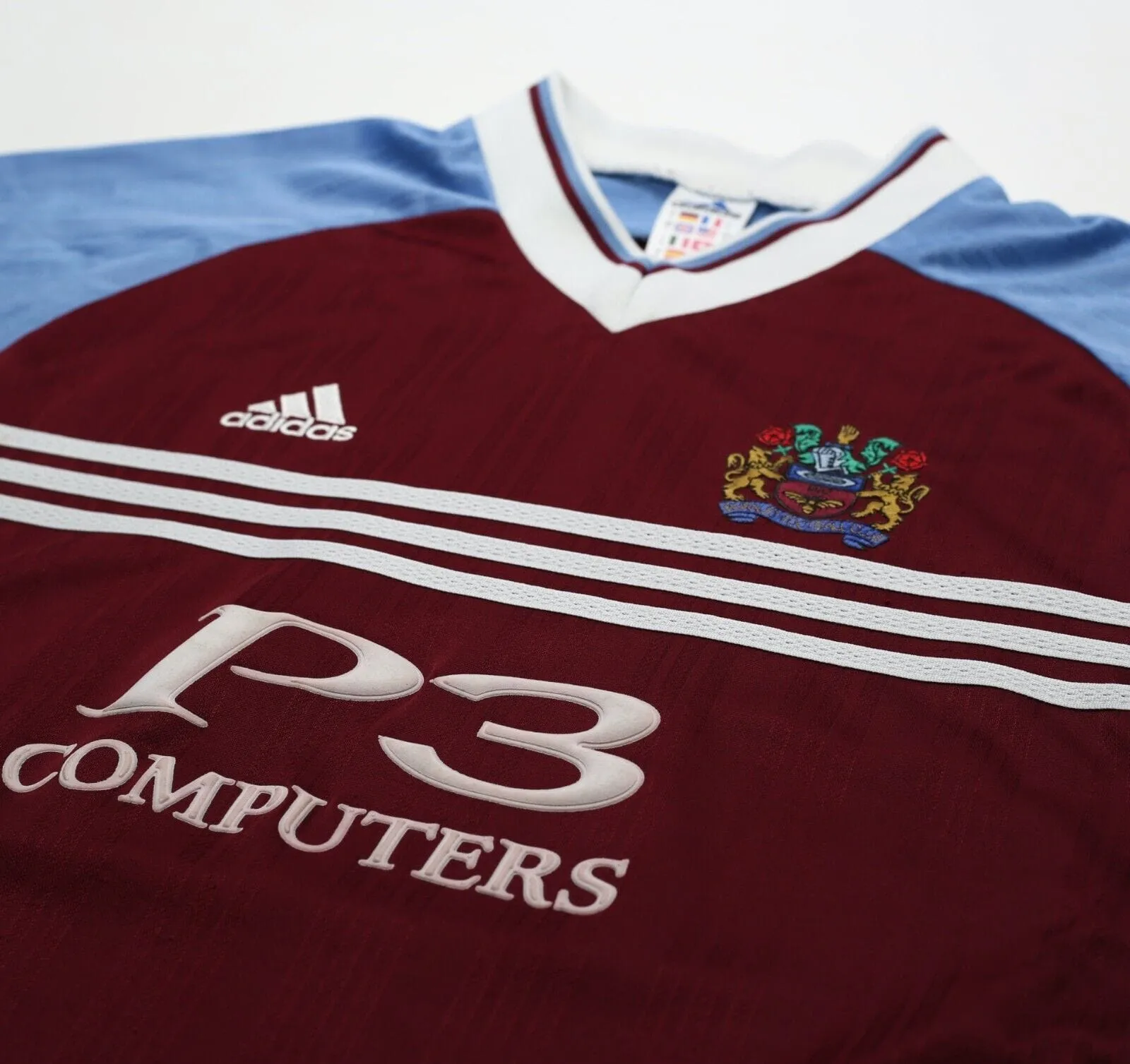 1998/99 BURNLEY FC Vintage adidas Home Football Shirt Jersey (L)