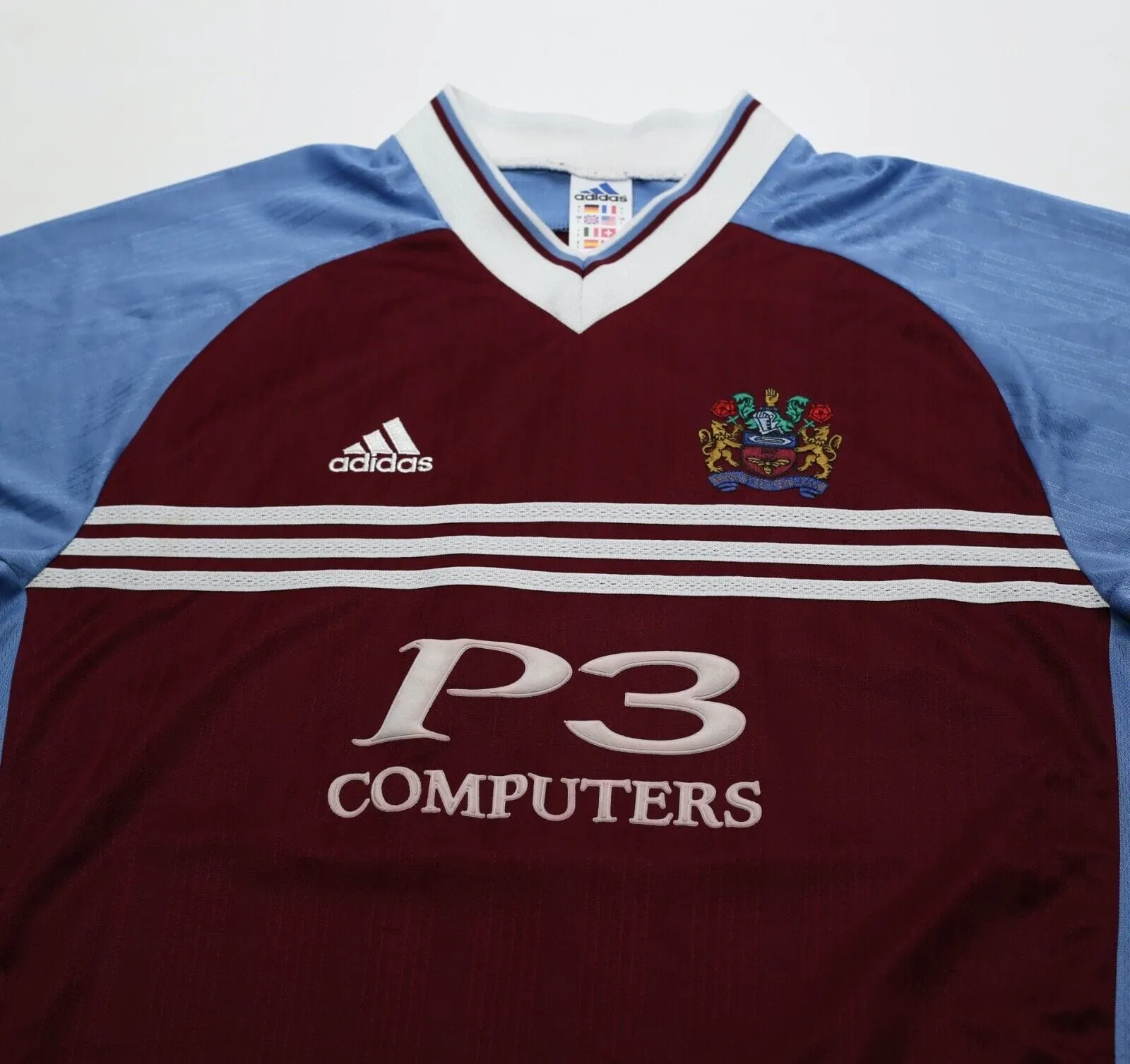 1998/99 BURNLEY FC Vintage adidas Home Football Shirt Jersey (L)