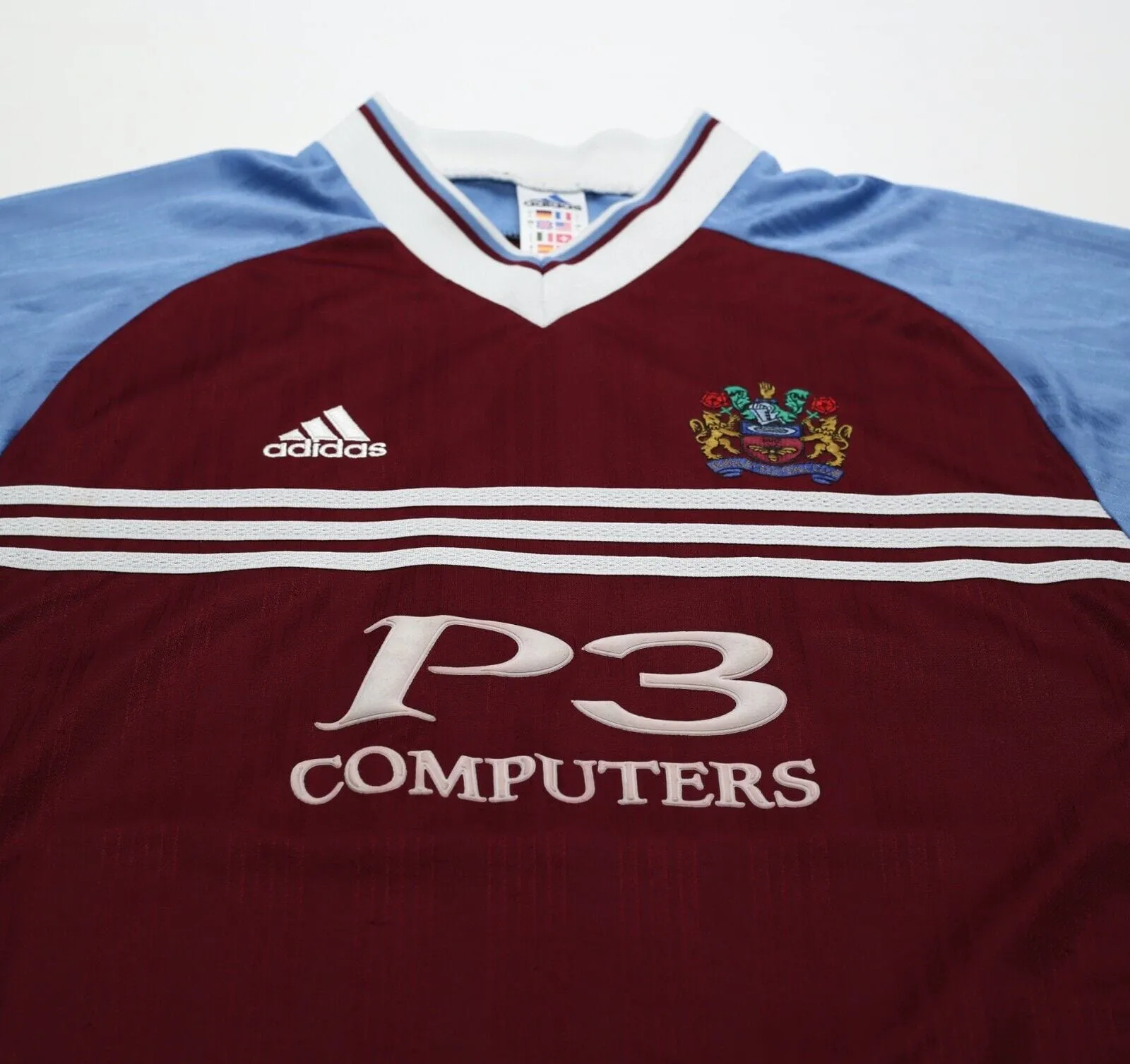 1998/99 BURNLEY FC Vintage adidas Home Football Shirt Jersey (L)