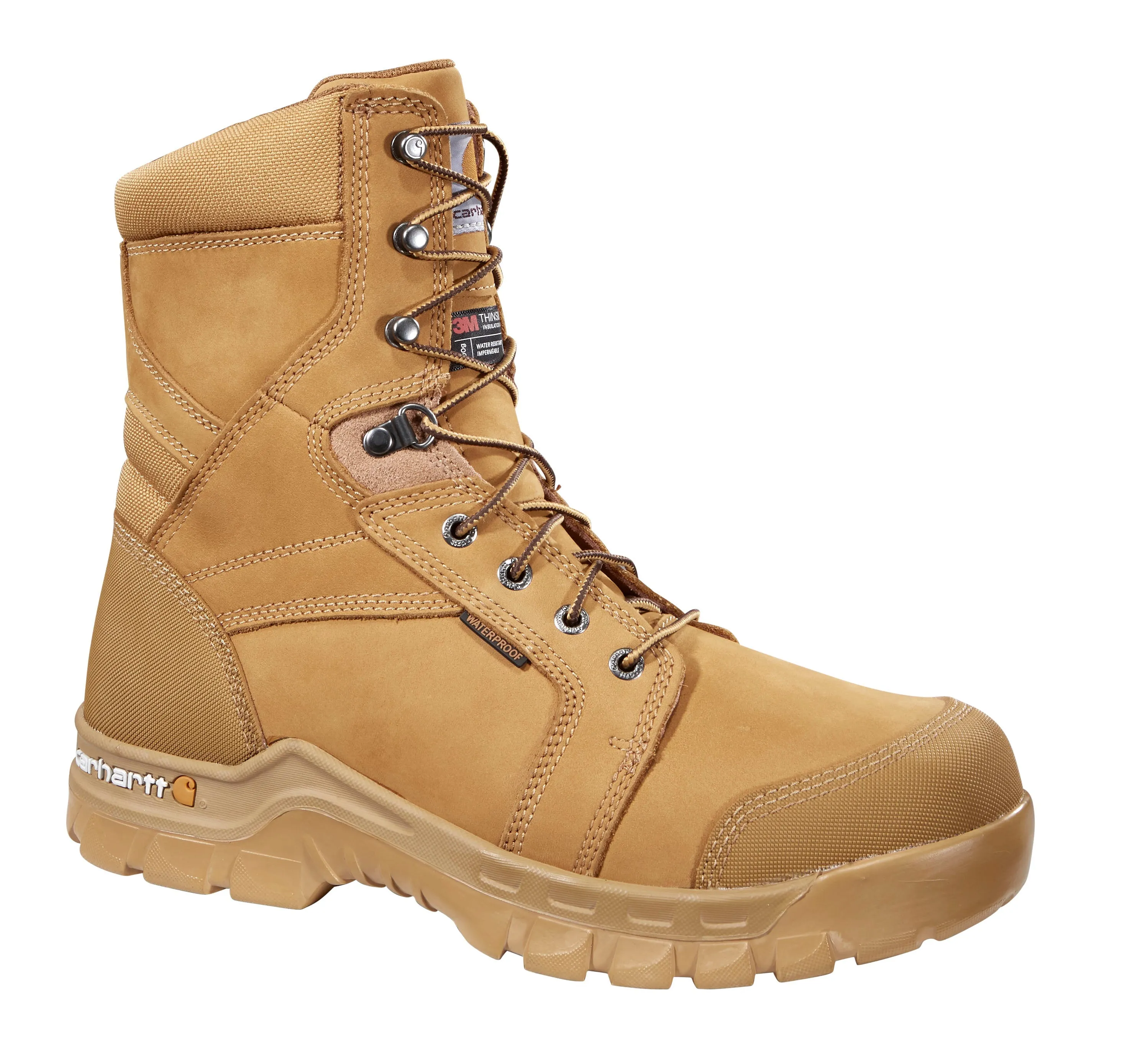 8" Rugged Flex Waterproof Insulated Soft Toe Boot Wheat