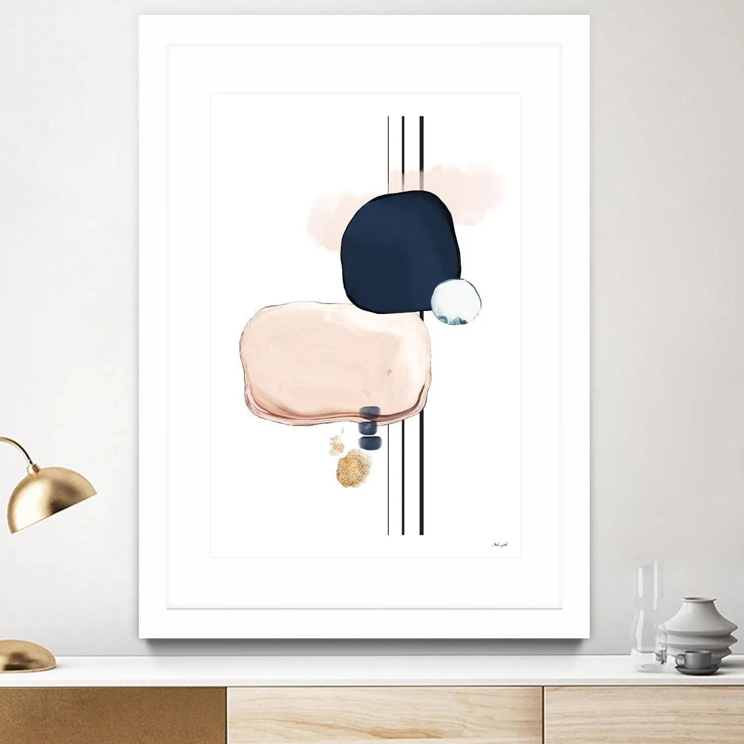 Abstract Study Blush and Navy Blue