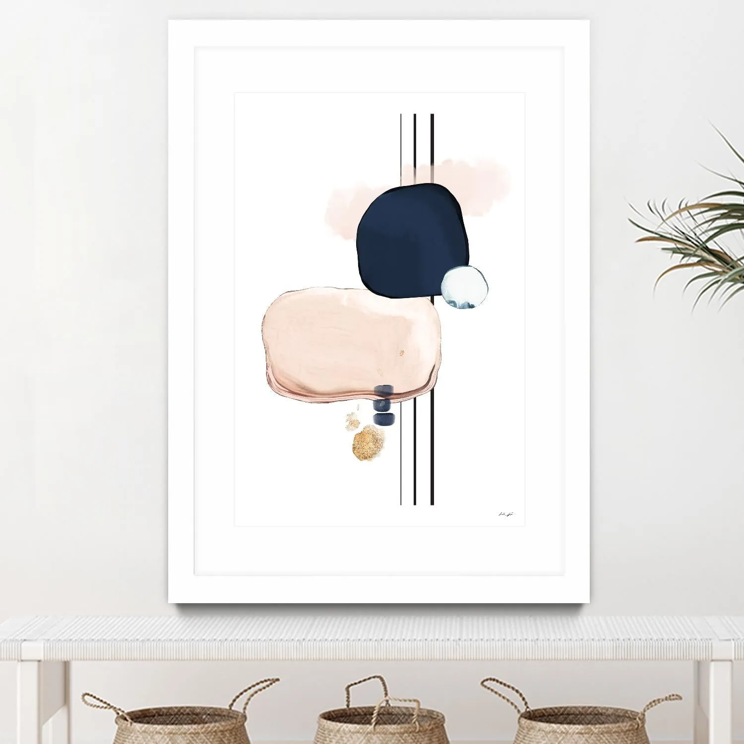 Abstract Study Blush and Navy Blue