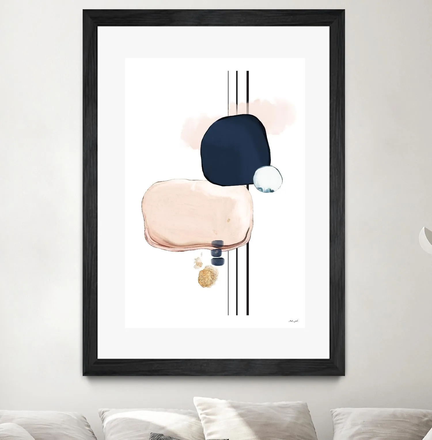 Abstract Study Blush and Navy Blue