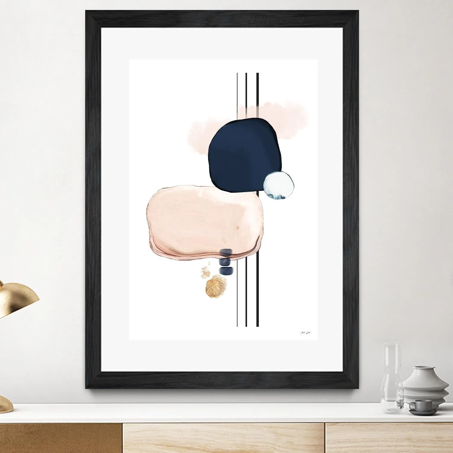 Abstract Study Blush and Navy Blue