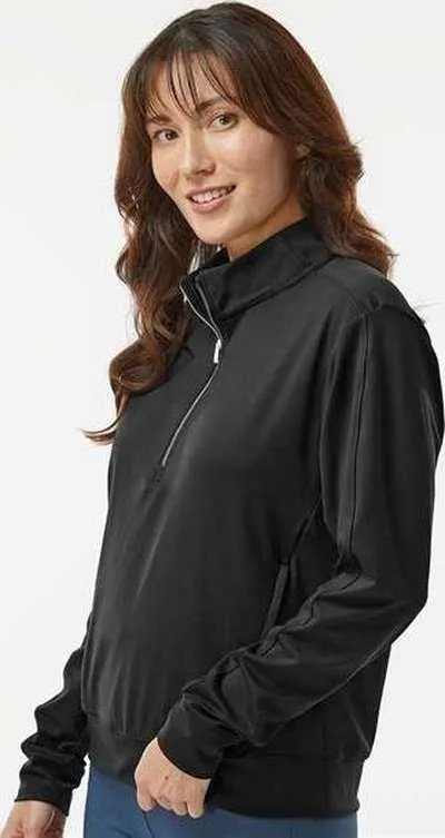 Adidas A1002 Women's Ultimate365 Textured Quarter-Zip Pullover - Black