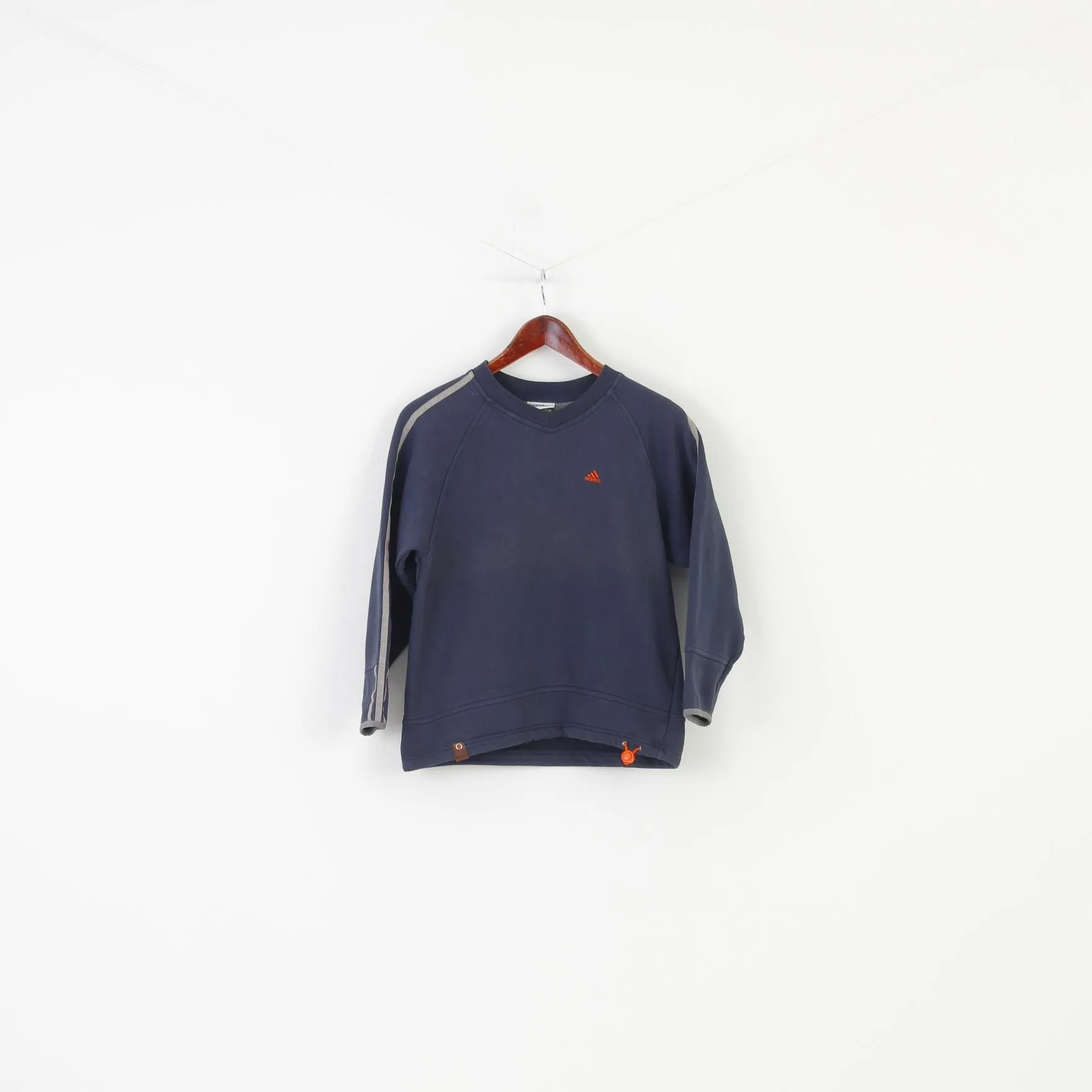 Adidas Boys 12 Age Sweatshirt Navy Vintage Sport Training Cotton Top