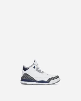 Air Jordan 3 Retro (TD) Sneakers White / Midnight Navy