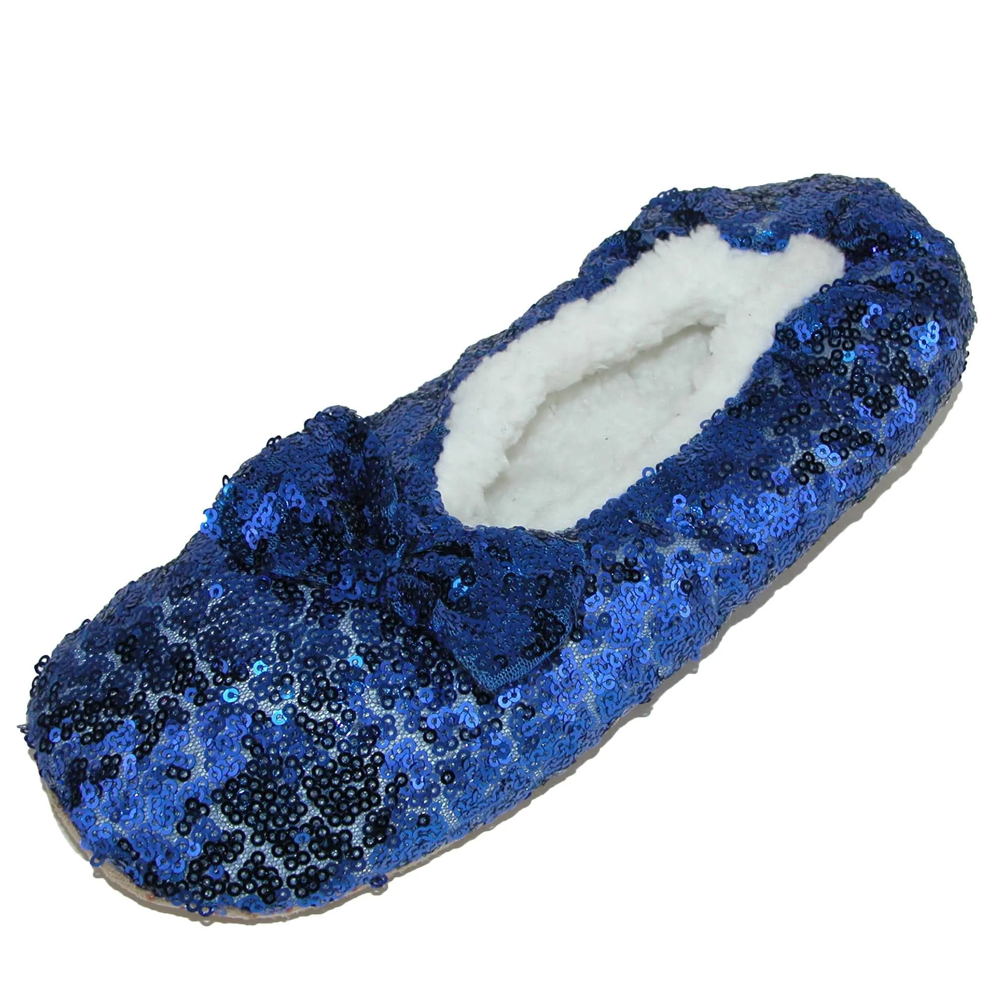 Alotta Knits Women's Sequins Ballerina Slippers with Sherpa Fleece Lining