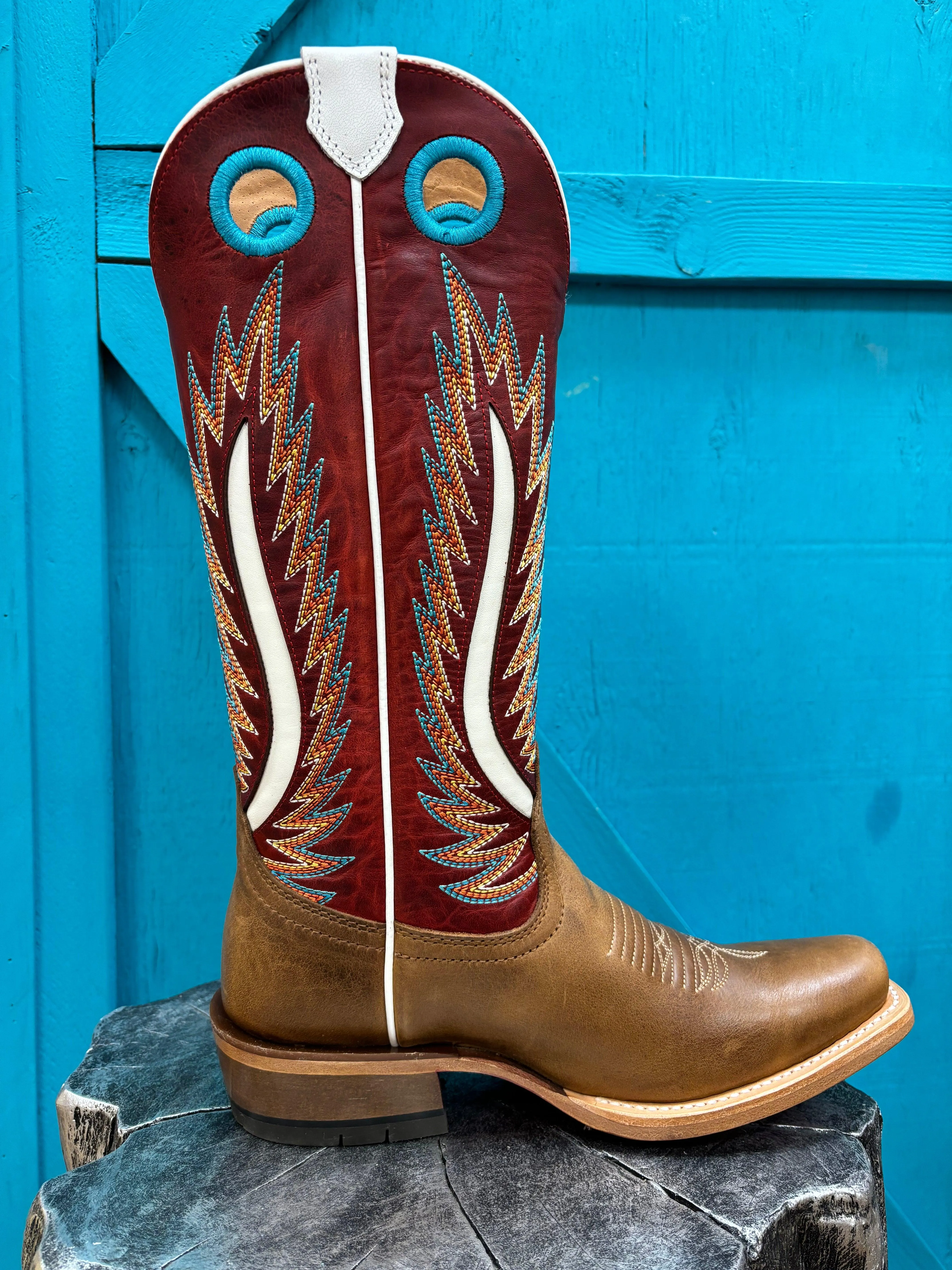 Ariat Women's Futurity Fort Worth Dulce De Leche & Bolero Red Cowgirl Boots 10051016