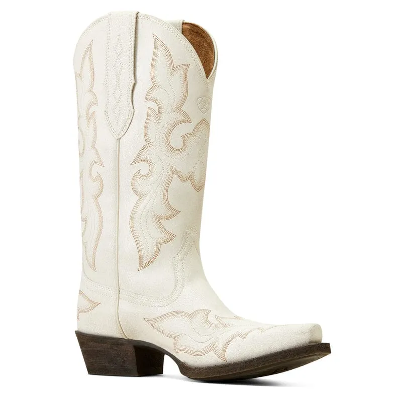 Ariat Women's Jennings Distresses Ivory Snip Toe Western Boot 10046996