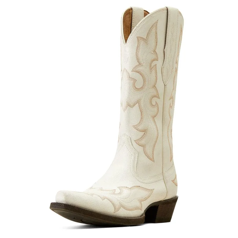 Ariat Women's Jennings Distresses Ivory Snip Toe Western Boot 10046996