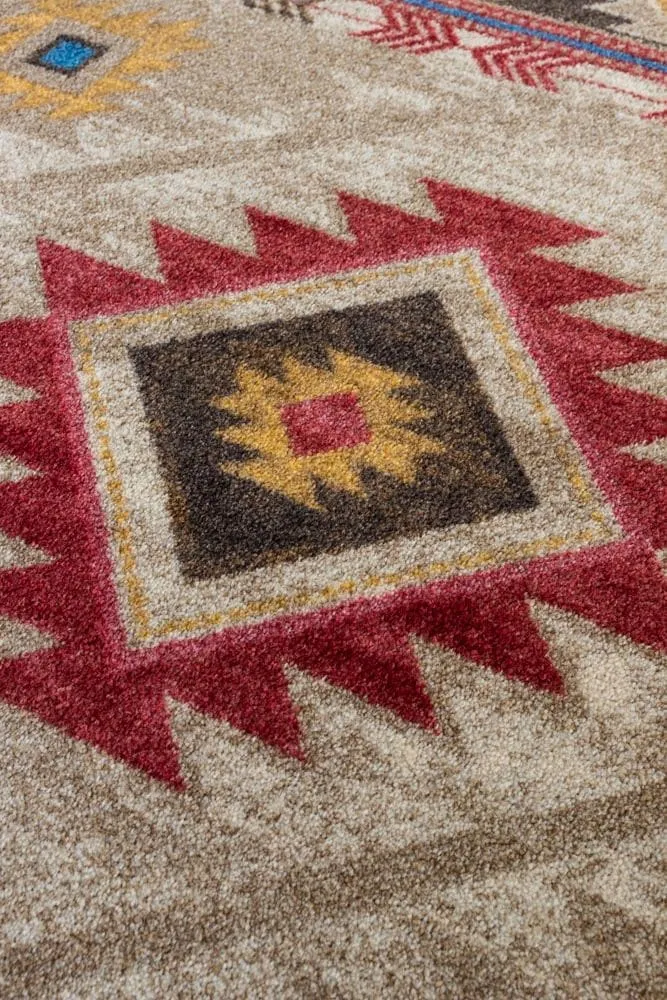 Aztec Whiskey River Rug in Beige XL