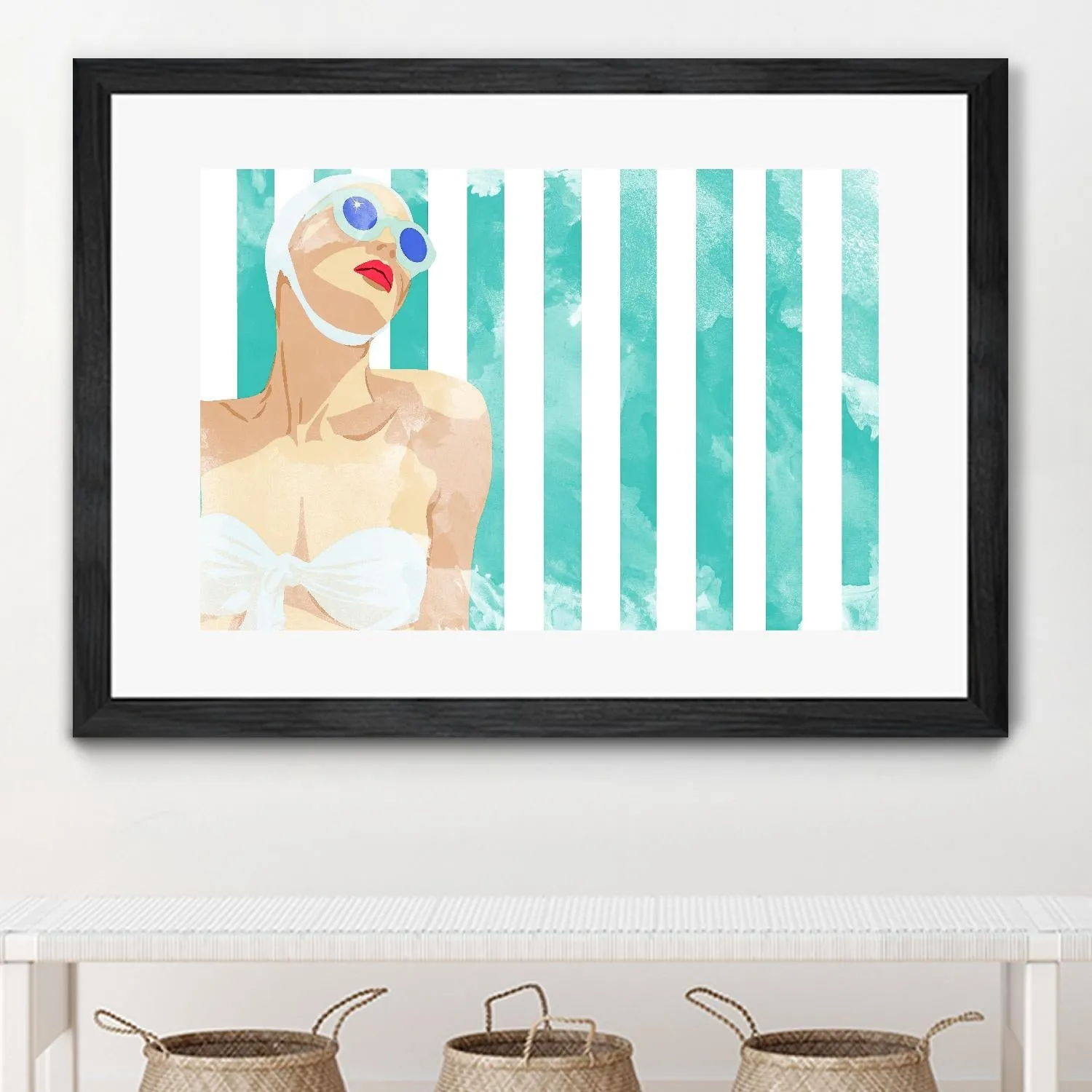 Bathing Beauty On Teal Towel