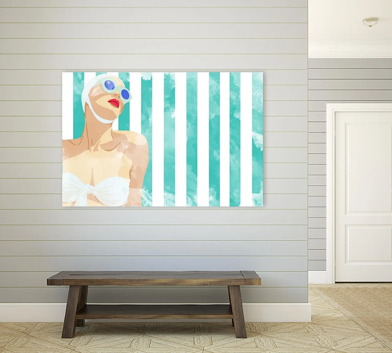 Bathing Beauty On Teal Towel