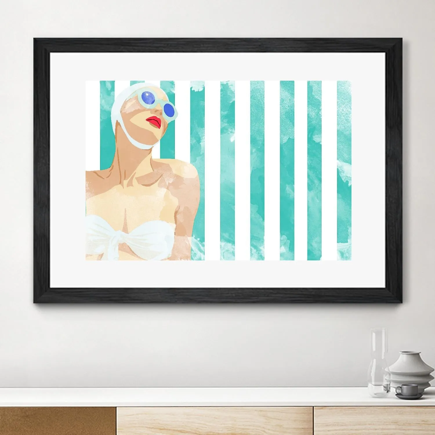 Bathing Beauty On Teal Towel