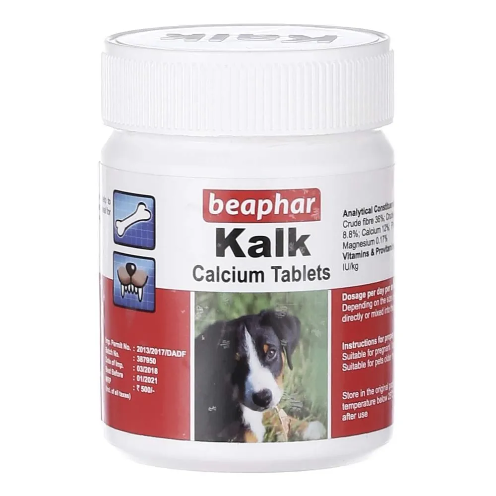 Beaphar Kalk Calcium Tablets for Dogs - 60 Tablets