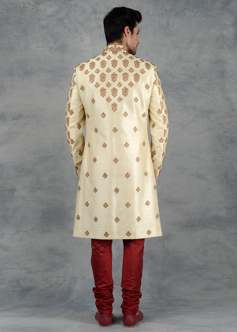 Beige Sherwani | Siddhesh Chauhan