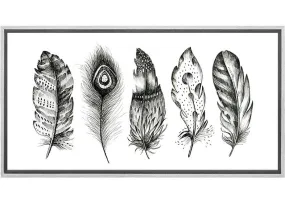 Black & White Feathers | Canvas Wall Art Print