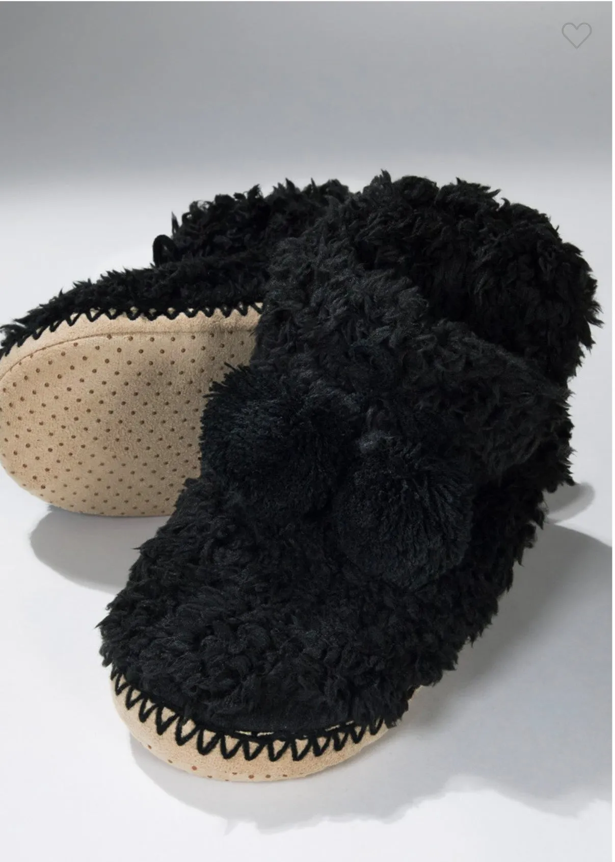 Black Faux Fur Bootie Slippers - FINAL SALE