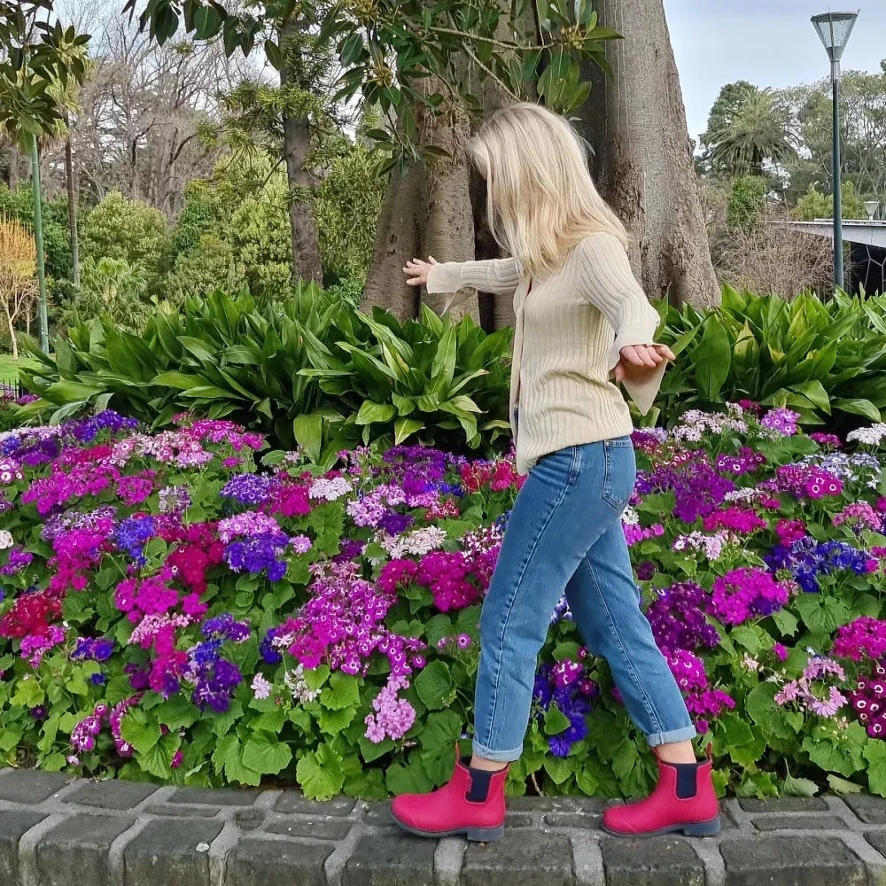 Bobbi Wellington Boot // Magenta & Navy