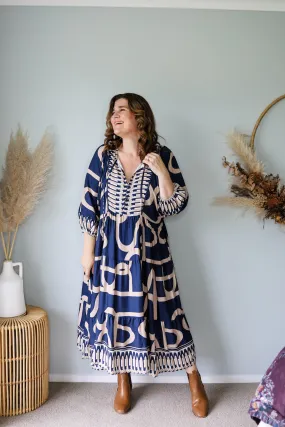 Boho Australia Navy Juliet Maxi Dress - Elegant & Stylish Bohemian Fashion