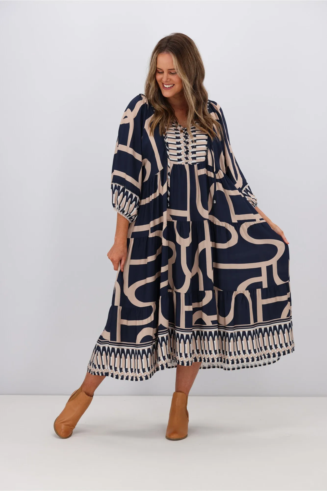 Boho Australia Navy Juliet Maxi Dress - Elegant & Stylish Bohemian Fashion