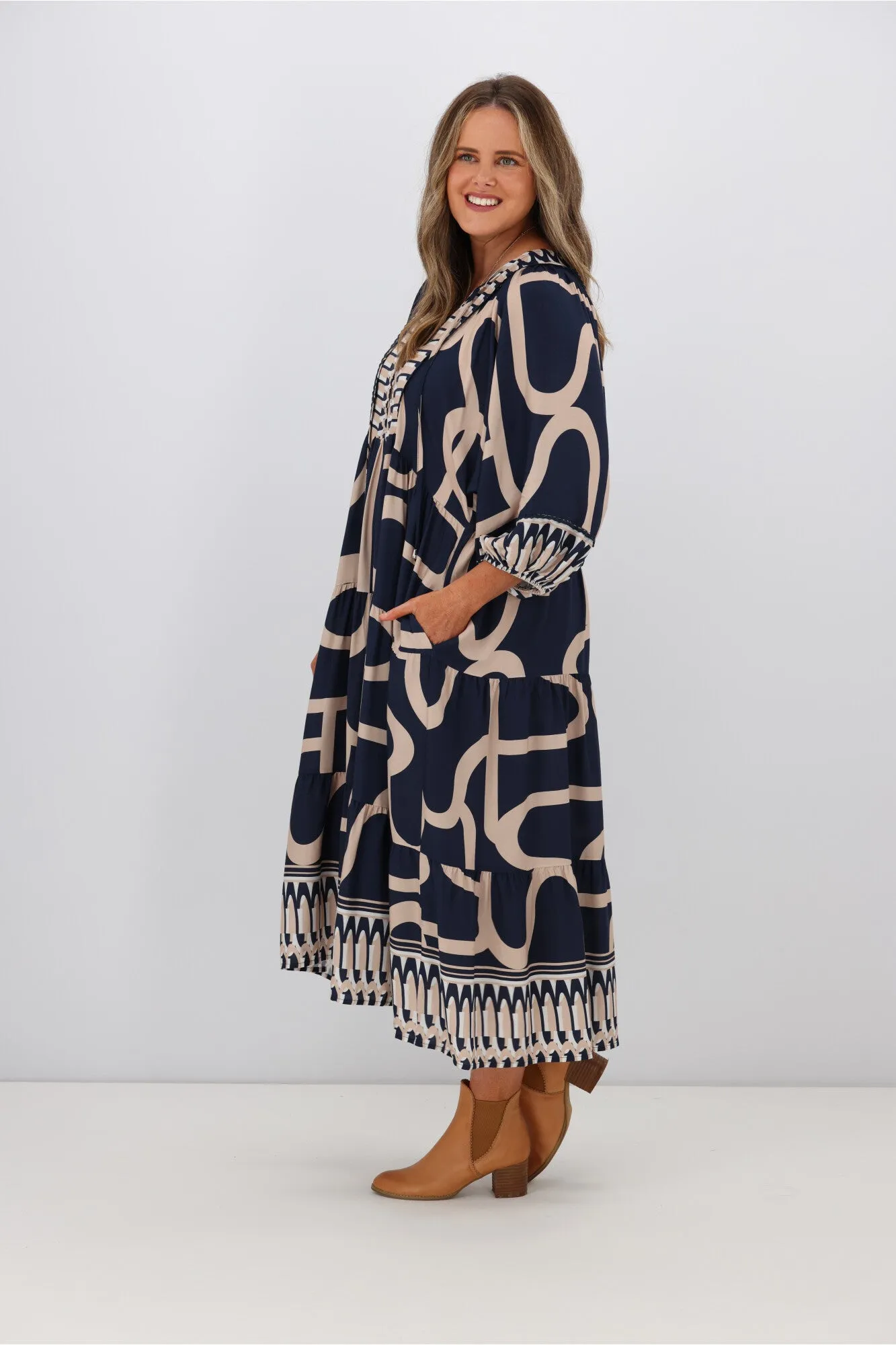 Boho Australia Navy Juliet Maxi Dress - Elegant & Stylish Bohemian Fashion