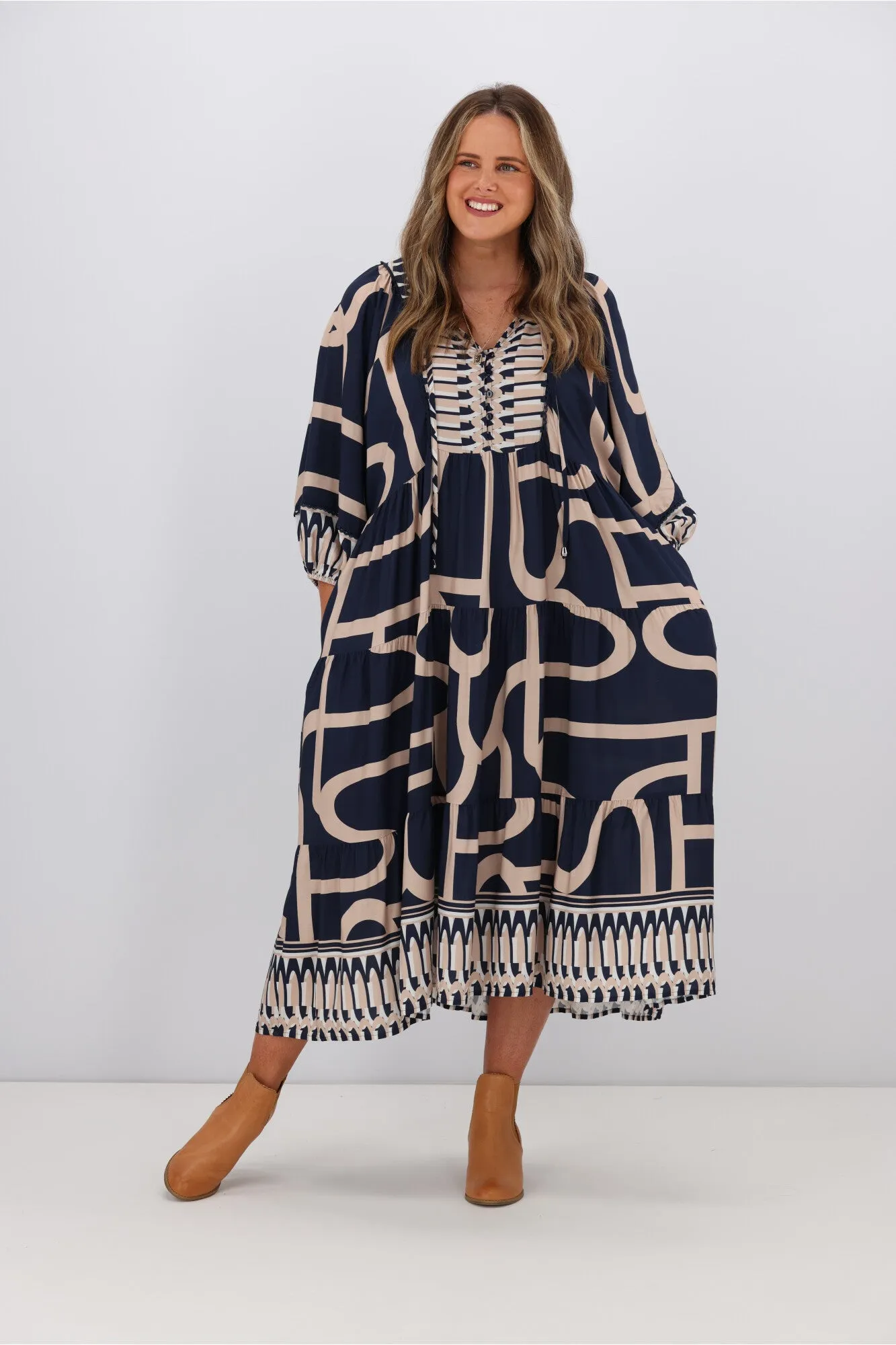 Boho Australia Navy Juliet Maxi Dress - Elegant & Stylish Bohemian Fashion