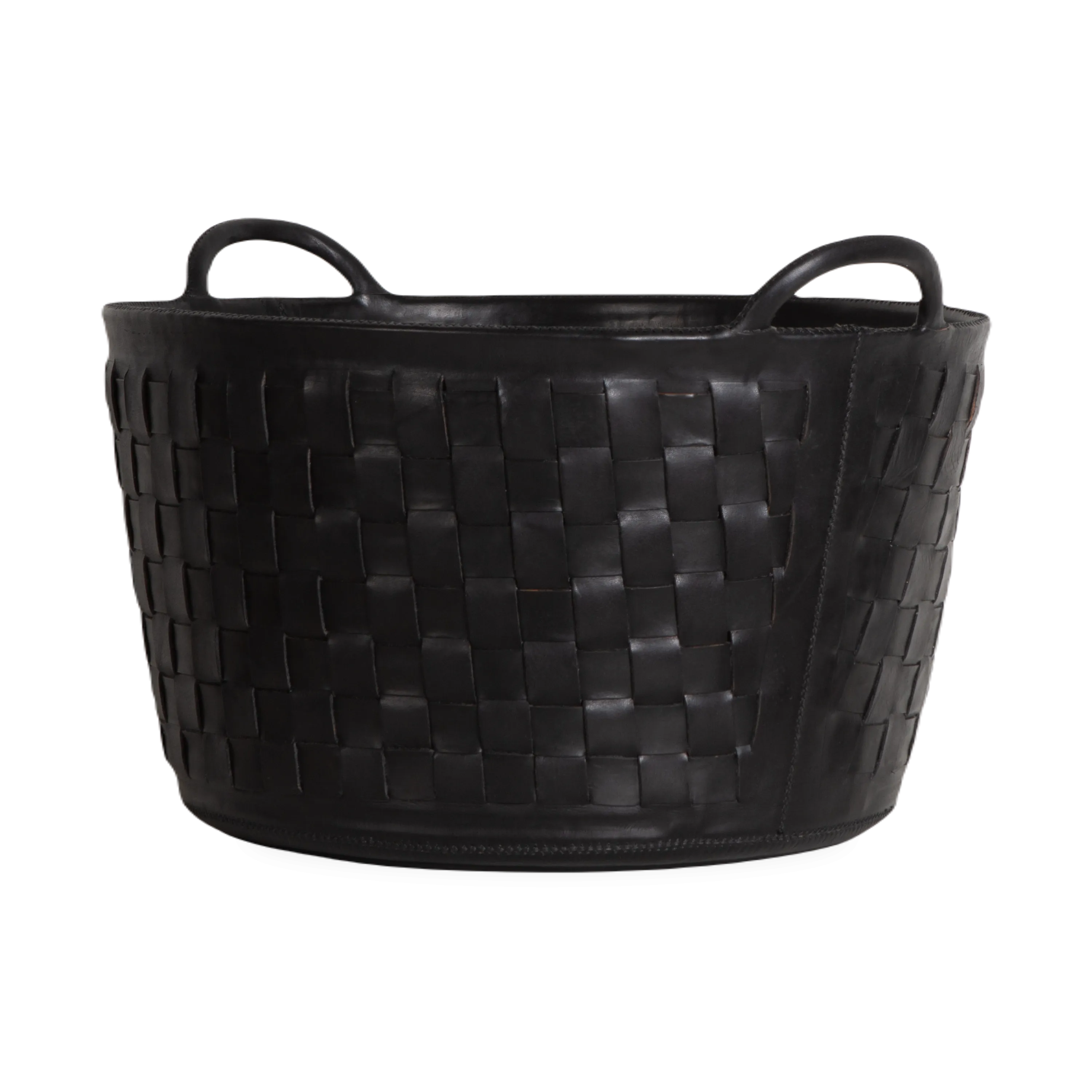 Braided Leather Basket