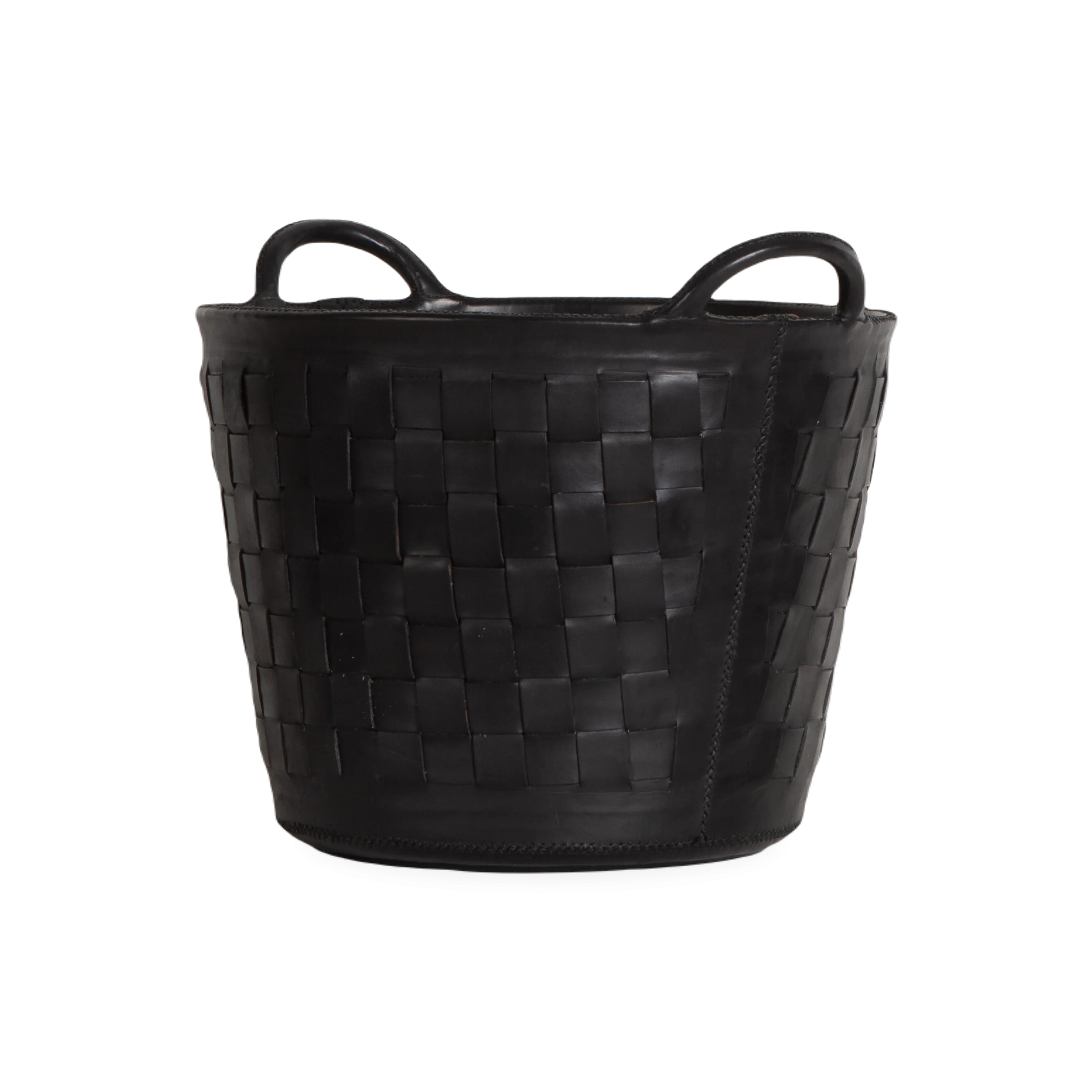 Braided Leather Basket