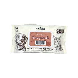 Care For The Good AntiBacterial Pet Wipes Pomegranate 15cm x 20cm - 100 Sheets