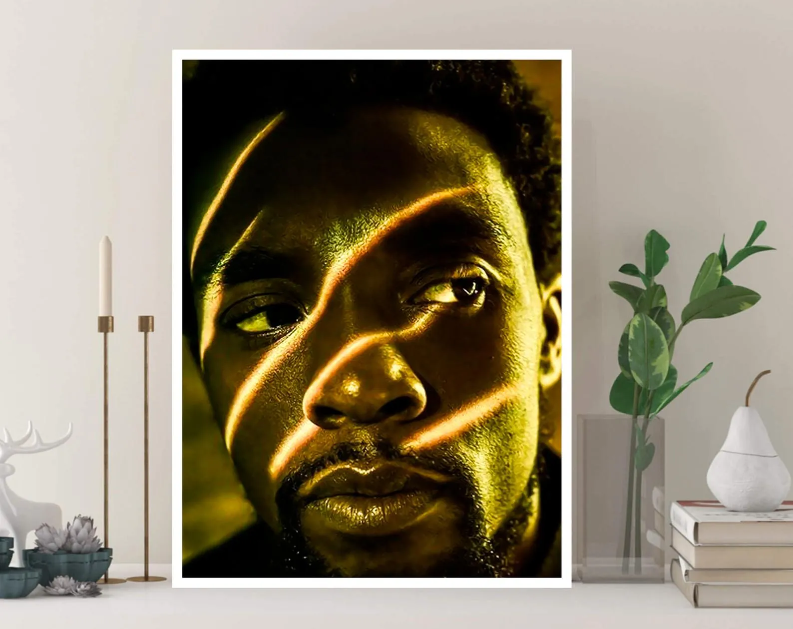 Chadwick Boseman Poster, Black Panther Canvas Rolls, Custom Canvas, Home decor, Wall Hanging, Hollywood Actor Chadwick Boseman Poster