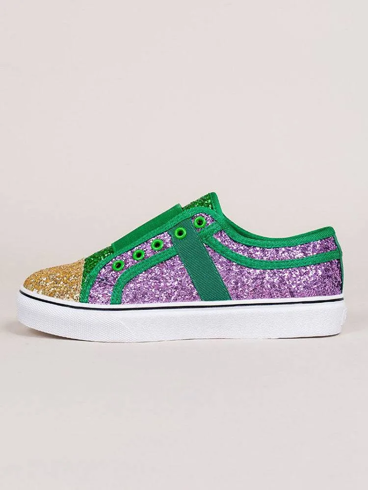 Color Block Sequin Canvas Sneakers