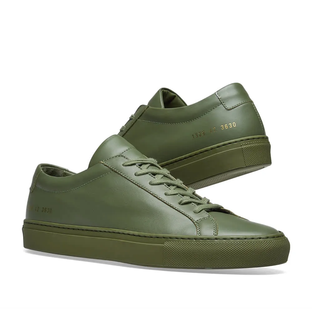 Common Projects Original Achilles Leather Trainers Low Army Green