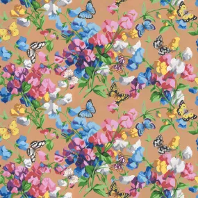 COTTAGE GARDEN  Sweet Peas & Butterflies MULTI PWSL136 by Philip Jacobs SNOW LEOPARD) Priced per 25cm