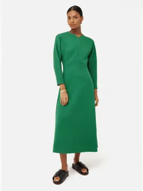 Crepe Jersey Zip Dress | Green