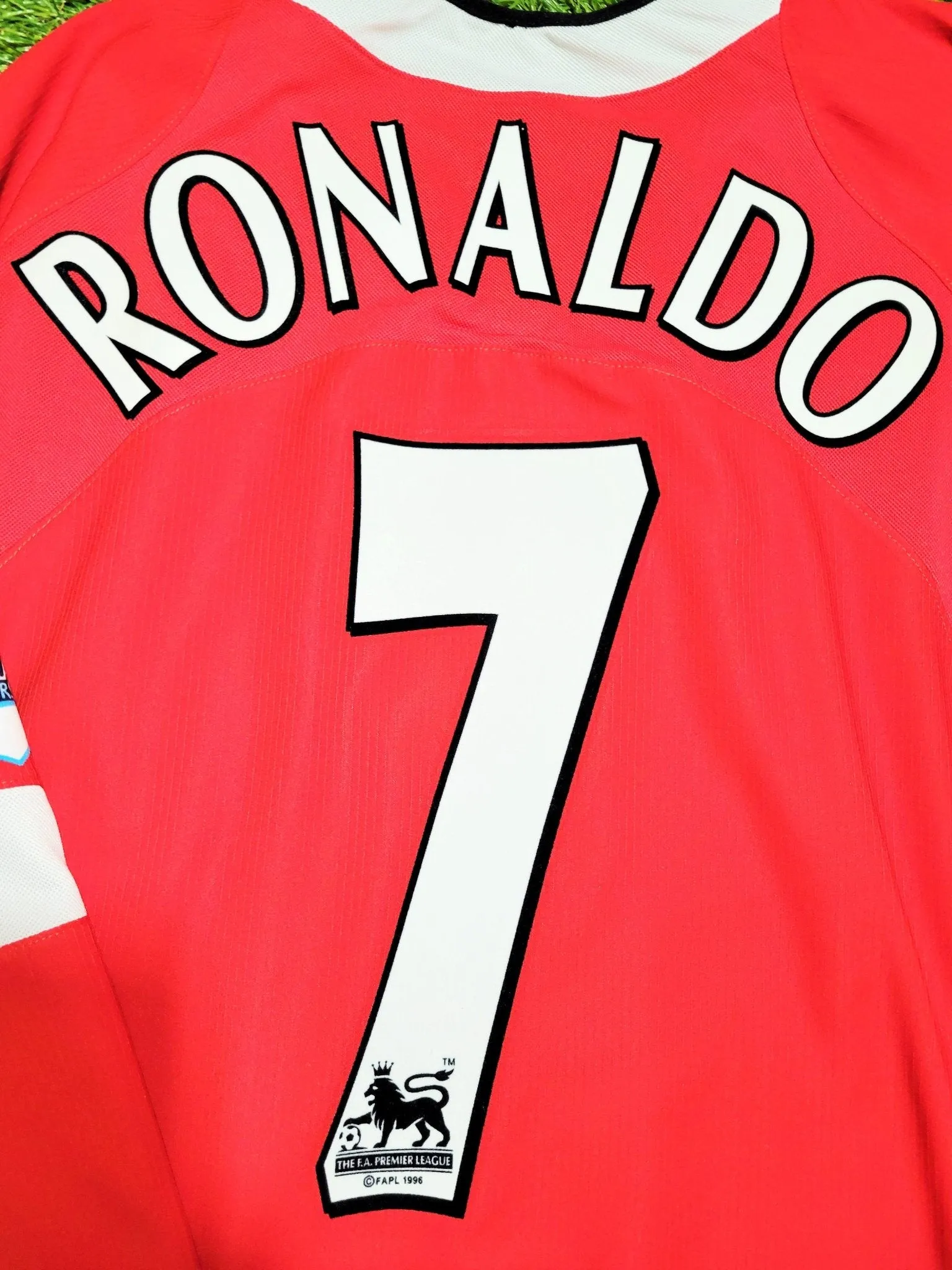 Cristiano Ronaldo Nike Manchester United 2004 2005 2006 Long Sleeve Home Soccer Jersey Shirt L