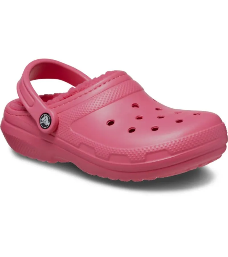 Crocs Womens Classic Lined Slip On Hyper Pink Clog 203591-6VZ