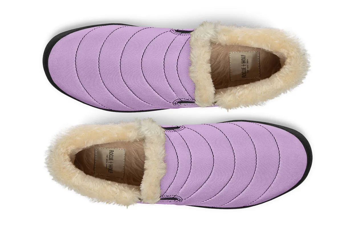 Digital Lavender Winter Sneakers - Warm & Easy Slip-On Shoes Lined with Vegan Wool with Anti-Slip Soles