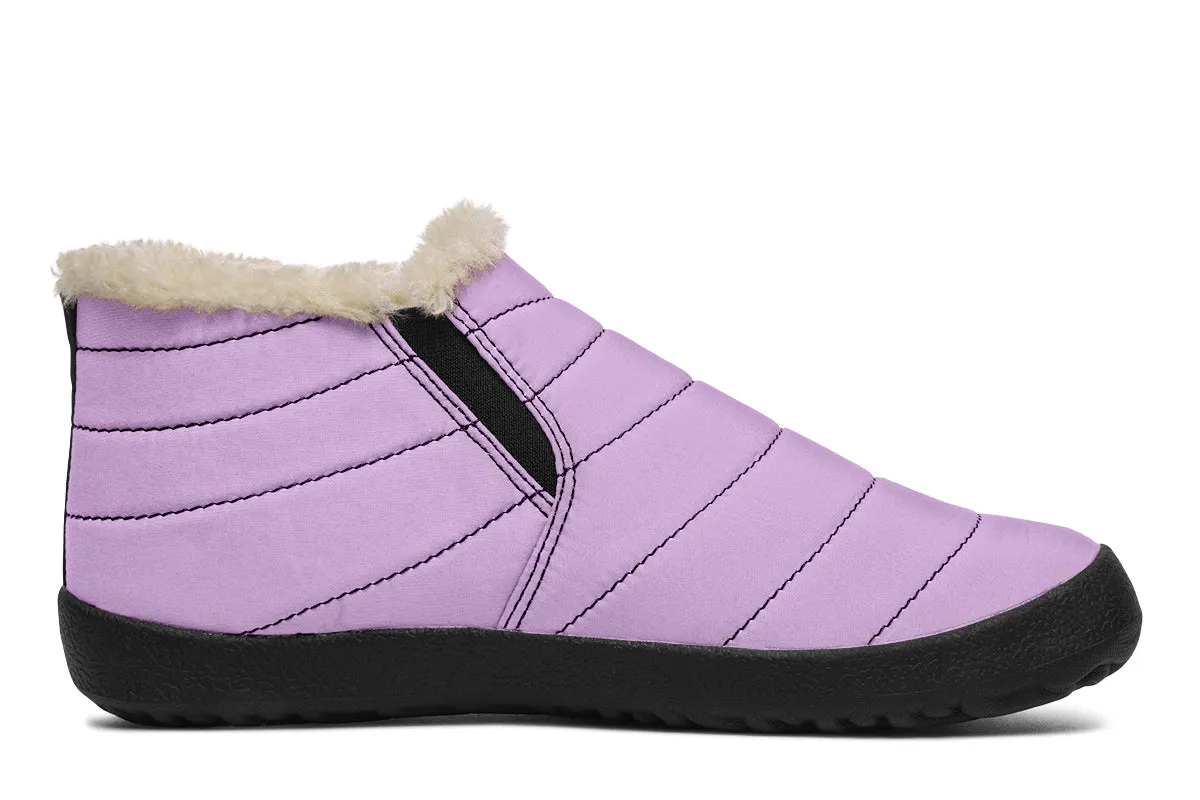 Digital Lavender Winter Sneakers - Warm & Easy Slip-On Shoes Lined with Vegan Wool with Anti-Slip Soles