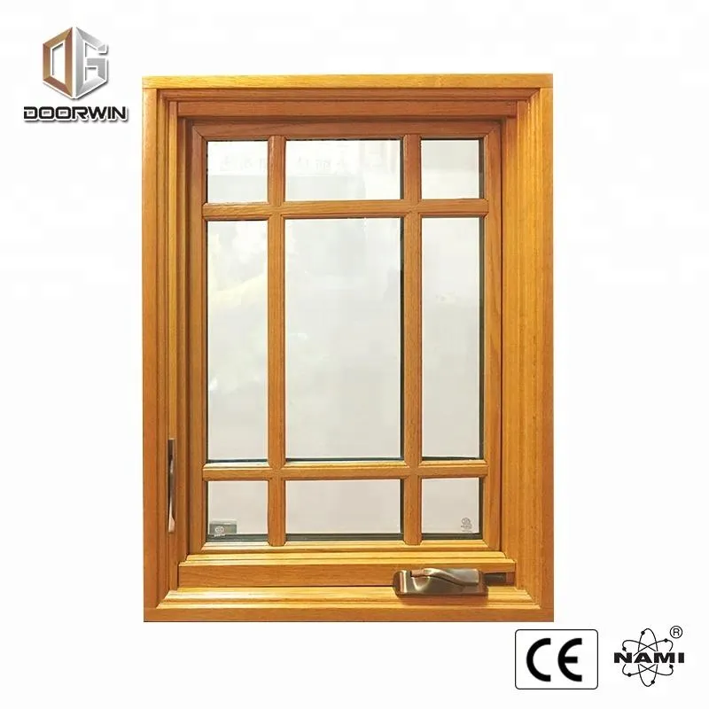 Doorwin 2021-American AAMA NFRC Certificate Fold-able Crank Handle push out casement windows reviews Insulated Double Glazed crank window by Doorwin