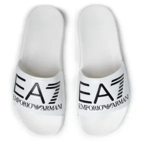 EA7 Shiney White Slippers