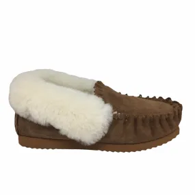 Emu Molly Moccasins ~ Chestnut Cream ~ Black