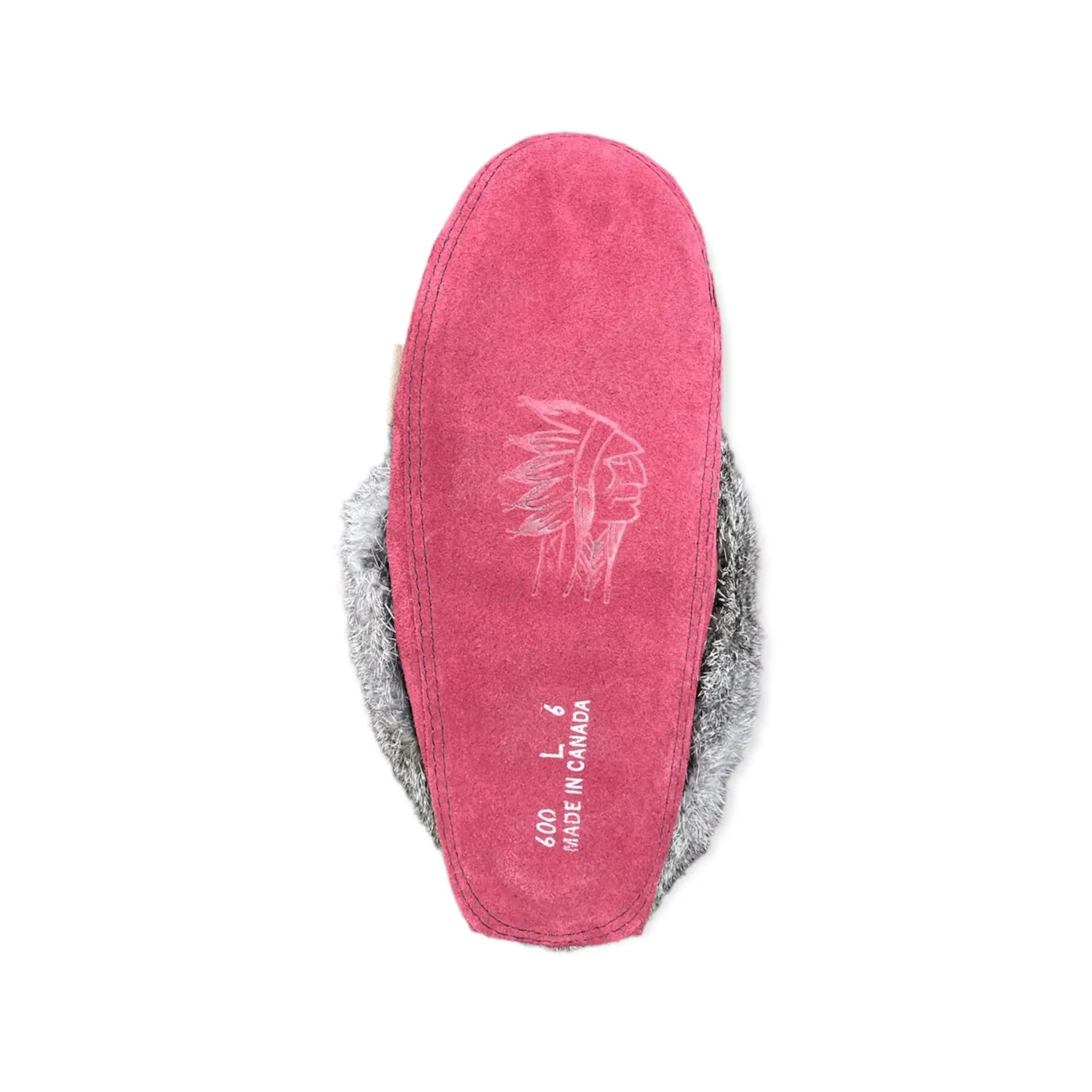 Fur Moccasin - Burgundy Suede