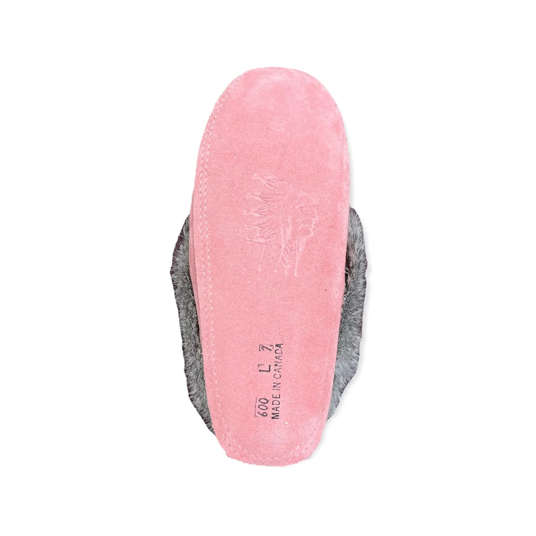 Fur Moccasin - Flamingo Suede