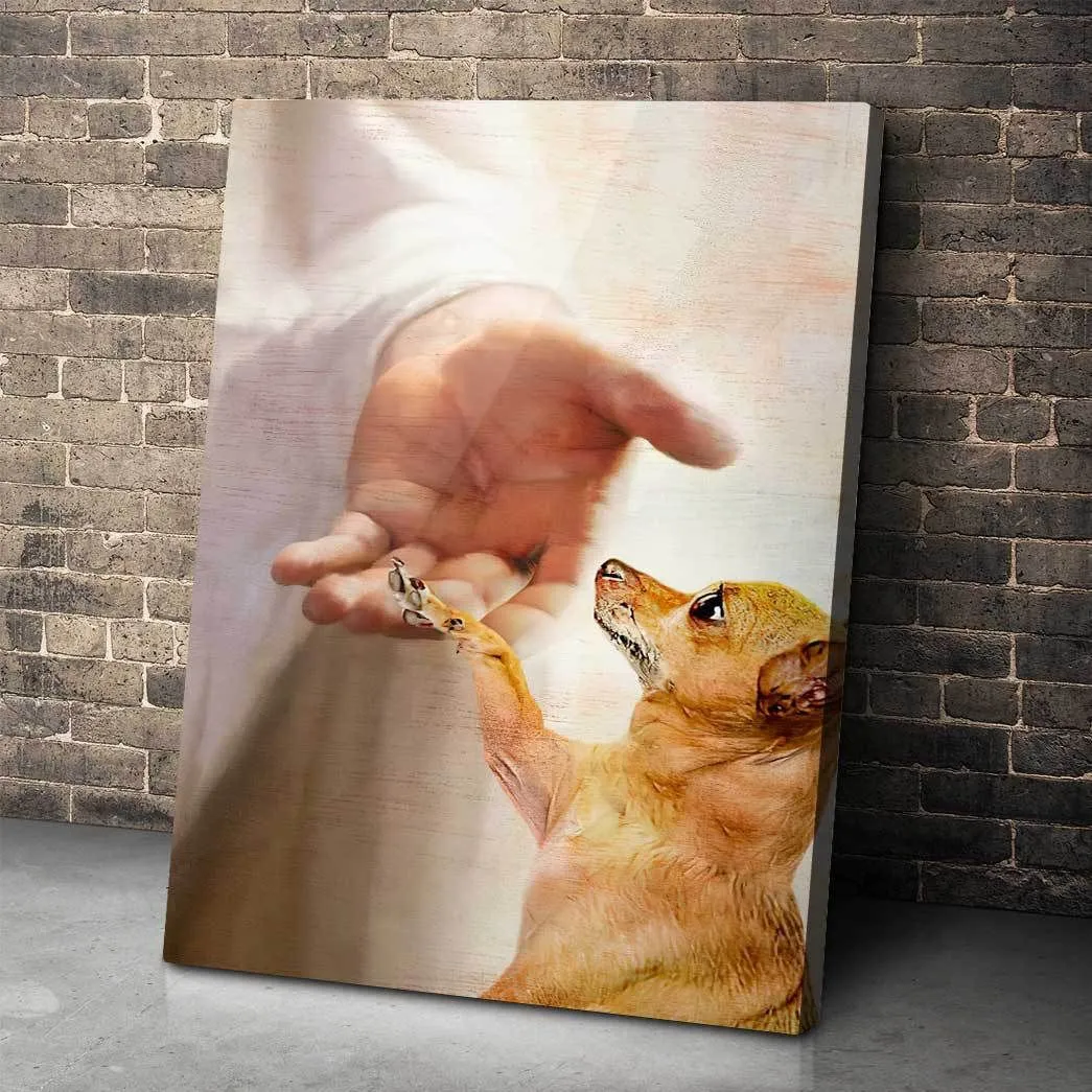 Gearhuman 3D Jesus And A Chihuahua Canvas