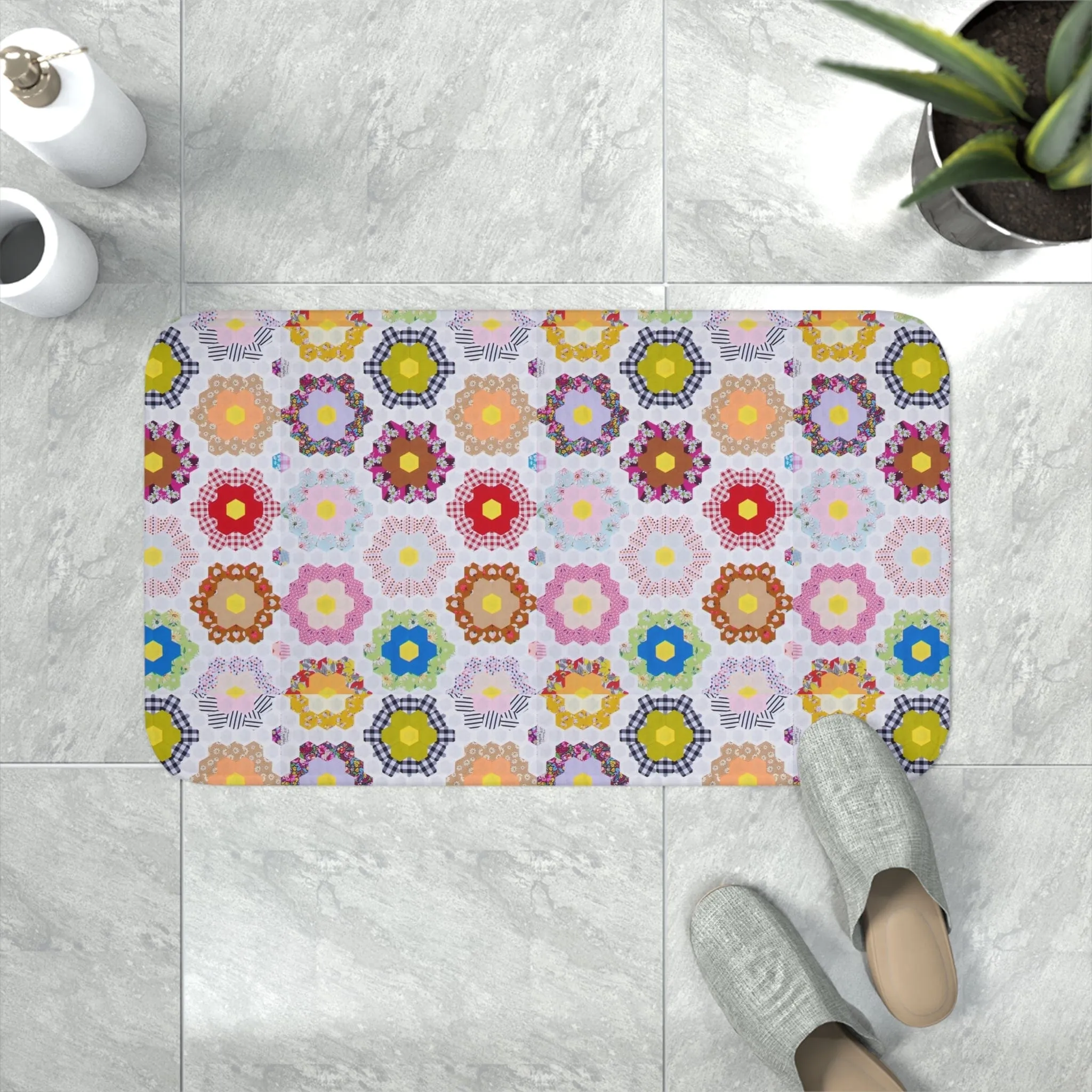 Grandma's Flower Garden - Memory Foam Bath Mat